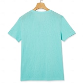 preiswerte Basic-T-Shirts-Herren-T-Shirt aus Baumwolle und Leinen, Strick, Kurzarm, V-Ausschnitt, Sommer, einfarbig, modisch, leicht, Basic, Mesh-Strick, schlicht, lässig, Urlaub, Street, blau, schwarz, hellgrün