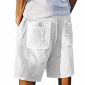baratos Calções Estilo Casual-Homens Calção Shorts de verão Shorts casuais Shorts de veludo cotelê Com Cordão Bolsos Cintura elástica Tecido Conforto Respirável Curto Ao ar livre Férias Desporto Casual Cáqui Preto