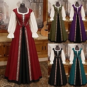 billiga Klänning-Retro / vintage Victoriansk Medeltida kostymer Klänningar Blus / Skjorta Maskerad Lady Viking Främling Plusstorlekar Maskeradkläder Dam Kunglig Halloween Karnival Maskerad Fest Halloween Vuxna Blus