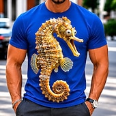  Men's Animal Bird T Shirt Short Sleeve T shirt 3D Print Crew Neck Shirt Funny Casual Daily Street Blue White White 1 Summer Spring Clothing Apparel S M L XL 2XL 3XL