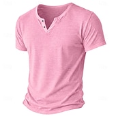 ieftine tricouri de bază-Bărbați Tricou Tricou din tricot Tee Top Manșon scurt În V Vară Culoare solidă Modă Ușor De Bază Simplu Casual Vacanță Stradă Albastru piscină Negru Verde Deschis Top tricou pentru bărbați