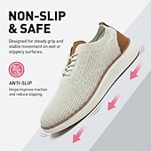 ieftine Pantofi casual cu șireturi-Pantofi sport casual business pentru bărbați, respirabili, tricotați, cu șireturi, ușori și confortabili, pentru birou, călătorii, plimbări zilnice, ținute smart casual și weekend