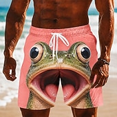  Herren Tiermotiv Fisch Badehosen Badeanzüge Badeshorts Boardshorts Mittlere Taille Lustig Täglich Outdoor Seitentaschen Netzfutter Elastischer Kordelzug in der Taille Designer Bekleidung