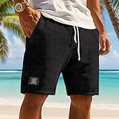 economico Pantaloncini casual-Per uomo Pantaloncini Waffle Pantaloncini Estivi Shorts da Spiaggia Pantaloncini casual Coulisse Elastico in vita Tinta unica Comodità Lunghezza al ginocchio Quotidiano All'aperto Abbigliamento
