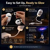 cheap Mood Lighting-USB Galaxy Projector Starry Night Light, Star Projector with Flexible Gooseneck &amp; 24 Films, 3 Brightness Levels Planet Ocean Sky Projector for Bedroom Car Decor, Creative Gift for Kids Adults