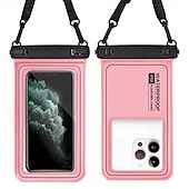 preiswerte wasserdichte Handytasche-Universelle, schwimmfähige und wasserdichte Handyhülle, IP68-zertifizierte Unterwasser-Trockentasche mit Trageband für iPhone 17, 16, 15 Pro Max, Samsung S26, S25 Ultra, Pixel – klares Kamerafenster