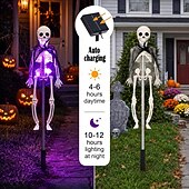 cheap Outdoor &amp; Yard Displays-Solar Powered Skeleton Skeleton Ground Stake Lights, Outdoor Garden Yard Glowing Decorative Landscape Lamp for Halloween Holiday Party Atmosphere Decor