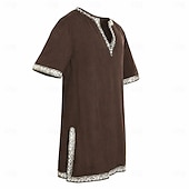 preiswerte Oberteile-Mittelalterlich Renaissance 17. Jahrhundert Hemd Tunika Pirat Krieger Ritter Wikinger Keltischer Ritter Bestickt Stickerei Kostüm Herren Vikinger Fantasie Halloween Maskerade Leistung Maskerade LARP