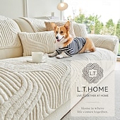 cheap Pet Sofa Cover-L.T L.T.HOME Geometric Pet Friendly Sofa Cover - Soft Plush Non-Slip Couch Protector for Dogs, Modern Furniture Guard, Washable Sectional Slipcover