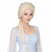 cheap Movie Character Wigs-Fantasy Princess Blonde Updo with Side Braid Cosplay Halloween Wig