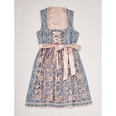 cheap Dirndl Dresses-Oktoberfest Dirndl Dress Midi Length Lace Maid Romantic Bavarian Munich Wiesn Women's Traditional Style Cloth Without Blouse (60CM)