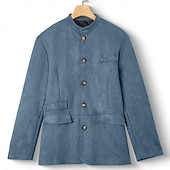 cheap Faux Suede Jackets-Men's Lightweight Jacket Casual Jacket Faux Suede Jacket Going out Soft Buckle Spring &amp;  Fall Casual Stand Collar Regular Light Khaki Black Navy Blue Khaki Army Green Jacket