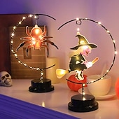 halpa Sisä- ja juhlavalaistus-LED-koristeellinen lumottu halloween-yövalo, paristokäyttöinen pöytävalaisin kuunsirppilamput yöpöydän yövalot lahjat sopivat halloween cosplay -juhliin