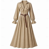  Medieval Renascentist Rochii Mâneci Lungi Pirat Viching Costume de fancy Pentru femei Pirat Fantezie Halloween Carnaval Performanță LARP Ren Faire Adulți Rochie