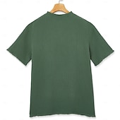 tanie Bawełniane lniane koszulki-Męskie Podkoszulek Koszulka lniana Krótki rękaw Henley Lato Wiosna Jednokolorowe Teksturowany Urlop Zabytkowe Sport Raw Edge Codzienny Dom Na zewnątrz Biały Wino Zielony Top Tee dla mężczyzn
