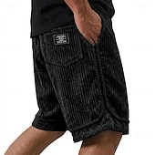 economico Pantaloncini casual-Per uomo Shorts Pantaloncini casual Pantaloncini di velluto a coste Tasca Elastico in vita Semplice Tinta unita Comodità Traspirante Lunghezza al ginocchio Casuale All'aperto Spiaggia Vacanza Moda