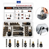 economico set di punte da trapano-Set di utensili per rivetti in acciaio al carbonio, testa per rivetti, kit di rivetti filettati M3, M4, M5, M6, M8, accessorio per rivettatrice manuale per officine di riparazione auto.