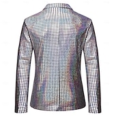 baratos Conjuntos-Conjunto Retro Vintage Discoteca Anos 80 Roupa Manga Comprida Discoteca Metálico Brilhante Fantasia Homens Fantasia de Carnaval Dia Das Bruxas Carnaval Baile de Máscaras Festa Espetáculo Boate Adulto