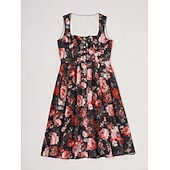 preiswerte Dirndl-Kleider-Damen Floral Dirndl Kleid mit Schürze Oktoberfest Bayerischer Karneval Bierfestival Trachtenkleid Traditioneller Stil