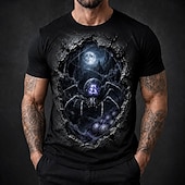  Men's Animal Spider T Shirt Short Sleeve T shirt 3D Print Crew Neck Shirt Dark Casual Daily Street Blue Black Red Summer Spring Clothing Apparel S M L XL 2XL 3XL