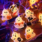 cheap Indoor &amp; Party Lighting-Halloween String Lights, 19.7FT 40 LED Cute Ghost Pumpkin Bat Fairy Lights, USB or AAA Battery Powered Halloween Decorations for Bedroom Living Room Party Indoor Decor