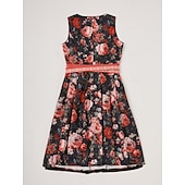 preiswerte Dirndl-Kleider-Damen Floral Dirndl Kleid mit Schürze Oktoberfest Bayerischer Karneval Bierfestival Trachtenkleid Traditioneller Stil