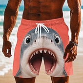  Herren Tiermotiv Hai Badehosen Badeanzüge Badeshorts Boardshorts Mittlere Taille Lustig Täglich Outdoor Seitentaschen Netzfutter Elastischer Kordelzug in der Taille Designer Bekleidung