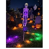 cheap Outdoor &amp; Yard Displays-Solar Powered Skeleton Skeleton Ground Stake Lights, Outdoor Garden Yard Glowing Decorative Landscape Lamp for Halloween Holiday Party Atmosphere Decor