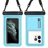 preiswerte wasserdichte Handytasche-Universelle, schwimmfähige und wasserdichte Handyhülle, IP68-zertifizierte Unterwasser-Trockentasche mit Trageband für iPhone 17, 16, 15 Pro Max, Samsung S26, S25 Ultra, Pixel – klares Kamerafenster