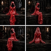  Halloween Gothic Lady Reaper Ethereal Hooded Figure Sculpture Faceless Ghost Decor,  Dark Home Decor, Shelf Sitter for Bookshelf, Office, Room, Halloween Party Decoration