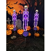 cheap Outdoor &amp; Yard Displays-Solar Powered Skeleton Skeleton Ground Stake Lights, Outdoor Garden Yard Glowing Decorative Landscape Lamp for Halloween Holiday Party Atmosphere Decor