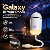 cheap Mood Lighting-USB Galaxy Projector Starry Night Light, Star Projector with Flexible Gooseneck &amp; 24 Films, 3 Brightness Levels Planet Ocean Sky Projector for Bedroom Car Decor, Creative Gift for Kids Adults