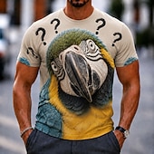  Men's Animal Bird T Shirt Short Sleeve T shirt 3D Print Crew Neck Shirt Funny Casual Daily Street Blue White White 1 Summer Spring Clothing Apparel S M L XL 2XL 3XL