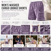 preiswerte Lässige Shorts-SoftFade™ Herren Shorts Freizeithosen Acid Wash Shorts Zugband Elastischer Bund Mehrtasche Unifarben Geschmeidig Atmungsaktiv Knielang Alltag Streetwear Urlaub Mode Vintage