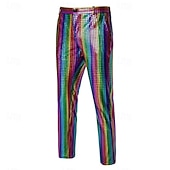 baratos Conjuntos-Conjunto Retro Vintage Discoteca Anos 80 Roupa Manga Comprida Discoteca Metálico Brilhante Fantasia Homens Fantasia de Carnaval Dia Das Bruxas Carnaval Baile de Máscaras Festa Espetáculo Boate Adulto