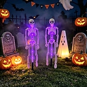 cheap Outdoor &amp; Yard Displays-Solar Powered Skeleton Skeleton Ground Stake Lights, Outdoor Garden Yard Glowing Decorative Landscape Lamp for Halloween Holiday Party Atmosphere Decor