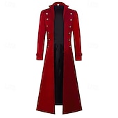 ieftine Îmbrăcăminte exterioară-Medieval Renascentist Steampunk Geacă Palton Mâneci Lungi Vampiri Aventurier Doctorul ciumei Costume de fancy Bărbați Steampunk Halloween Carnaval Mascaradă Petrecere / Seara Târgul Renașterii LARP