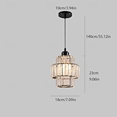 cheap Chandeliers-Modern Crystal Ceiling Light, E27 Crystal Chandelier Ceiling Lamp, Round Lampshade for Hallway, Stairs, Living Room, Bedroom, Kitchen, Bar, Restaurant