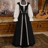 billiga Klänning-Retro / vintage Victoriansk Medeltida kostymer Klänningar Blus / Skjorta Maskerad Lady Viking Främling Plusstorlekar Maskeradkläder Dam Kunglig Halloween Karnival Maskerad Fest Halloween Vuxna Blus