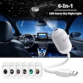 cheap Mood Lighting-USB Galaxy Projector Starry Night Light, Star Projector with Flexible Gooseneck &amp; 24 Films, 3 Brightness Levels Planet Ocean Sky Projector for Bedroom Car Decor, Creative Gift for Kids Adults