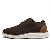 ieftine Pantofi casual cu șireturi-Pantofi sport casual business pentru bărbați, respirabili, tricotați, cu șireturi, ușori și confortabili, pentru birou, călătorii, plimbări zilnice, ținute smart casual și weekend