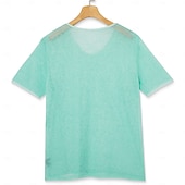  Herren T Shirt Strick-T-Shirt T-Shirt Kurzarm V Ausschnitt Sommer Einfarbig Mode Leicht Basic Netz Gestrickt Lässig Urlaub Straße Schwarz Purpur Grün Top T-Shirt für Herren