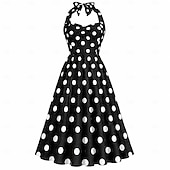 economico Vestiti-Anni 1950 Retrò Vintage Rockabilly Vestito Abito Swing Pois Costume Per donna Carnevale Mascherata Abbigliamento quotidiano Addio al Nubilato Adulti Vestito Abiti per il ritorno