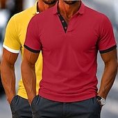 preiswerte Herren Klassisches Polo-Herren Poloshirts Golf Poloshirts Lässig Arbeit Revers Kurzarm Basic Modern Farbblock Einfach Patchwork Bestickt Frühling &amp; Sommer 1 2 3 4 5 6 Poloshirts