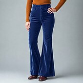 economico Fondi-Retrò Vintage Hippie Anni '70 Pantaloni Pantaloni a zampa d'elefante Pantaloni a zampa Hippie Disco Tinta unica Costume Per uomo Halloween Carnevale Festival Musicale Feste Abbigliamento Quotidiano