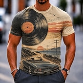  Men's Music Guitar Coconut Palm T Shirt Short Sleeve T shirt 3D Print Crew Neck Shirt Hawaiian Retro Vintage Casual Daily Street White White 1 White 2 Summer Spring Clothing Apparel S M L XL 2XL 3XL