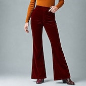 economico Fondi-Retrò Vintage Hippie Anni '70 Pantaloni Pantaloni a zampa d'elefante Pantaloni a zampa Hippie Disco Tinta unica Costume Per uomo Halloween Carnevale Festival Musicale Feste Abbigliamento Quotidiano