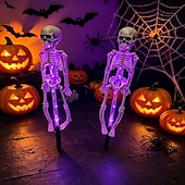 cheap Outdoor &amp; Yard Displays-Solar Powered Skeleton Skeleton Ground Stake Lights, Outdoor Garden Yard Glowing Decorative Landscape Lamp for Halloween Holiday Party Atmosphere Decor