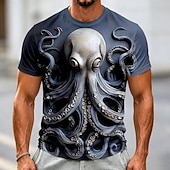  Bărbați Animal Caracatiță Tricou Manșon scurt Tricou Tipărire 3D Stil Nautic Cămașă Amuzant Casual Zilnic Stradă Mov Maro Trifoi Vară Primăvară Îmbrăcăminte S M L XL 2XL 3XL