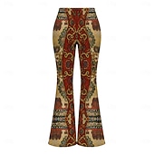 abordables Fondos-Retro Antiguo Hippie Años 70 Longitud Larga Tipo Canguelo Los pantalones de campana Hippie Disco Estampado Ajustado / Acampanado Disfraz Mujer Víspera de Todos los Santos Carnaval Festival de Música